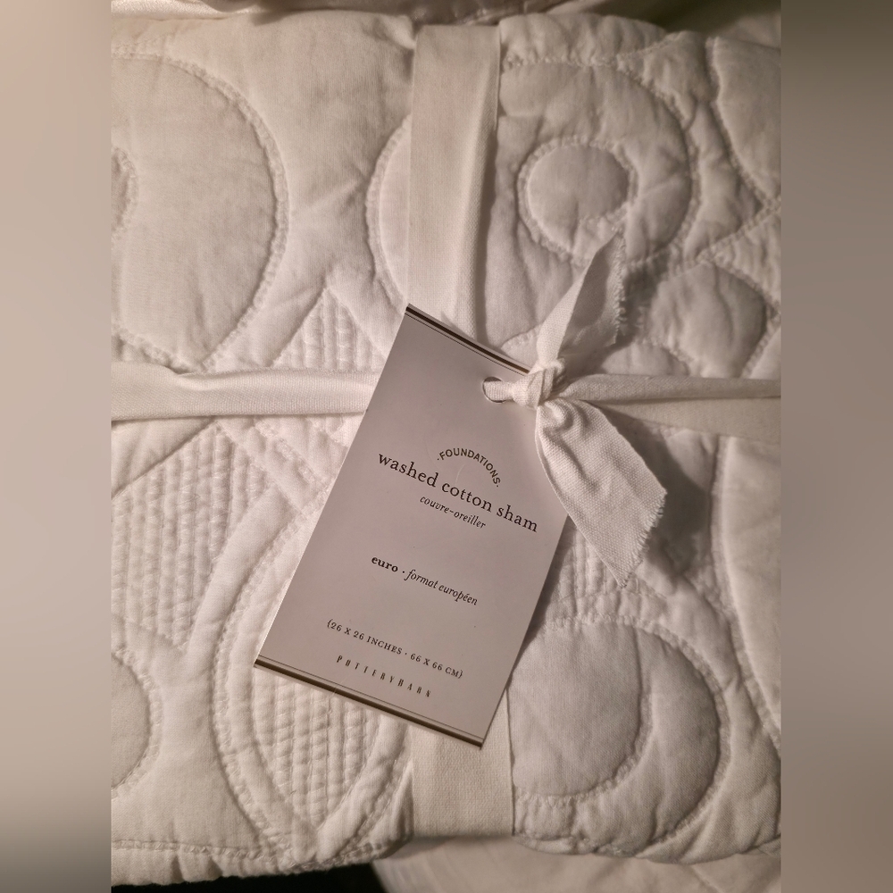 Pottery Barn White Washed Cotton Sham - TWO Shams